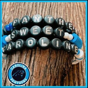 NFL - Panthers bracelet set ( New Handmade )
